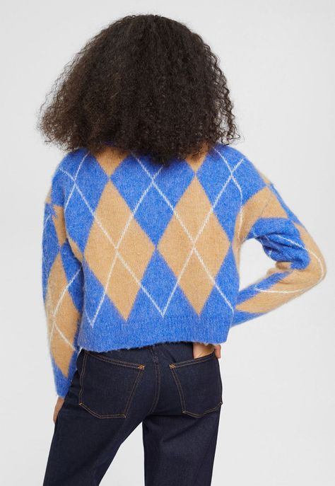 Sweater Con Diseño De Rombos Argyle Mujer Esprit-1