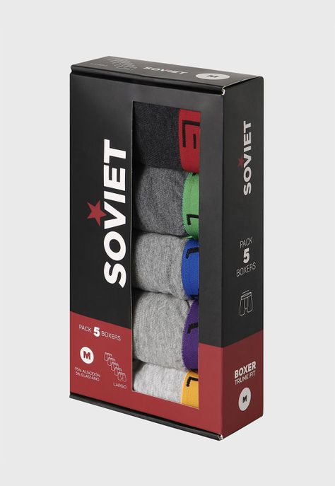Boxer Trunk Fit Pack 5 Unidades Soviet BOS2404GR-6