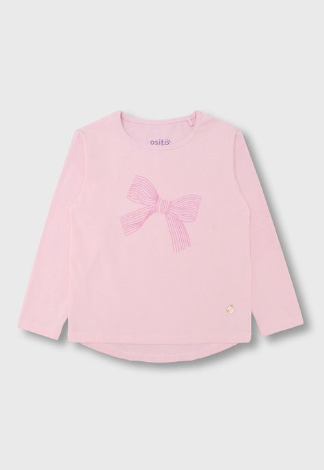 Polera Manga Larga Niña Osito OPOA660RD-0