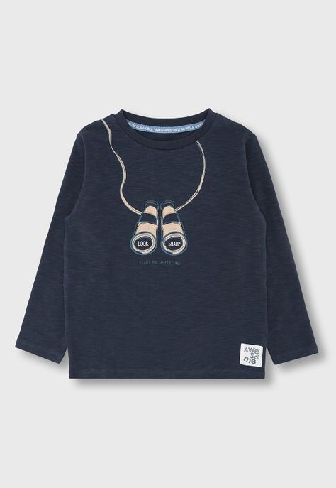 Polera Manga Larga Niño Osito OPOO610NB-0