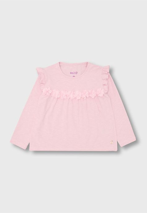 Polera Manga Larga Niña Osito OPOA652RD-0