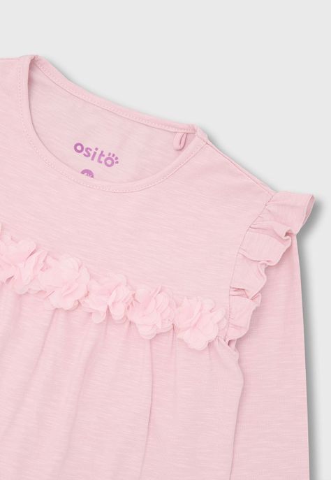 Polera Manga Larga Niña Osito OPOA652RD-2