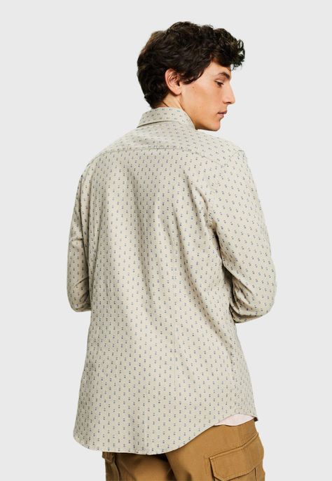 Camisa Estampada De Corte Slim Hombre Esprit 113EE2F306-1