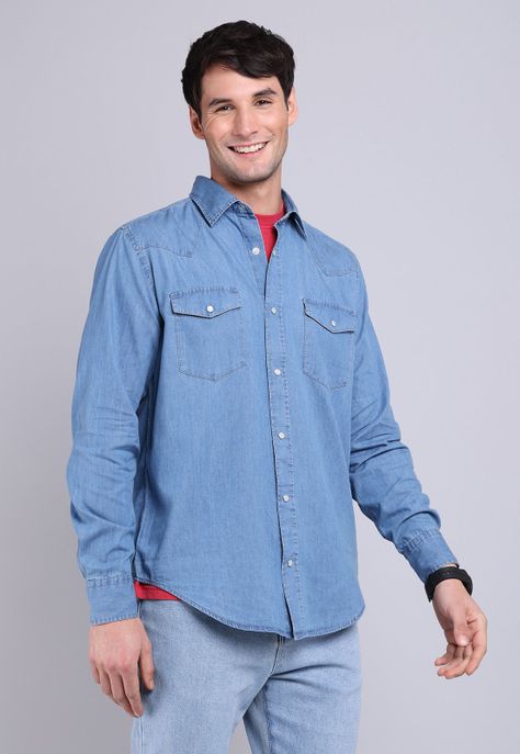 Camisa Denim Manga Larga Soviet BVSHF21DE-0