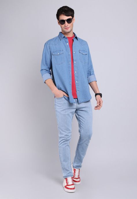Camisa Denim Manga Larga Soviet BVSHF21DE-3
