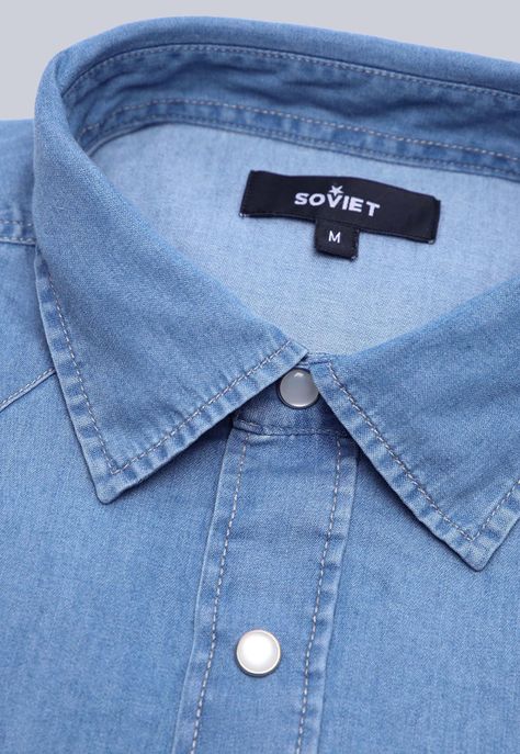 Camisa Denim Manga Larga Soviet BVSHF21DE-5