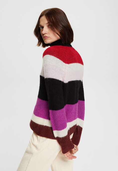 Sweater A Rayas Y Cuello En V Mujer Esprit-1