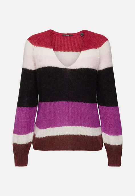 Sweater A Rayas Y Cuello En V Mujer Esprit-3