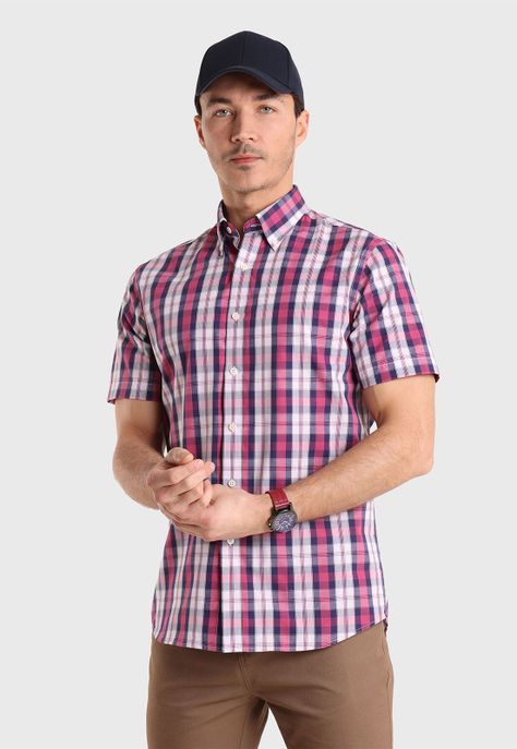 Camisa Manga Corta Escocesa Guy Laroche-0