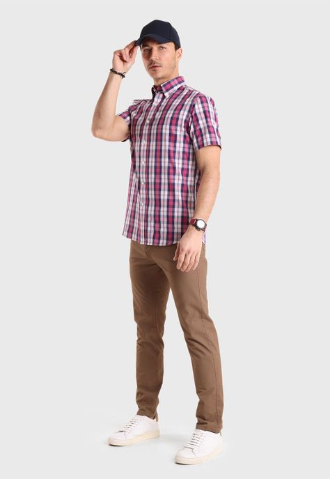 Camisa Manga Corta Escocesa Guy Laroche-3