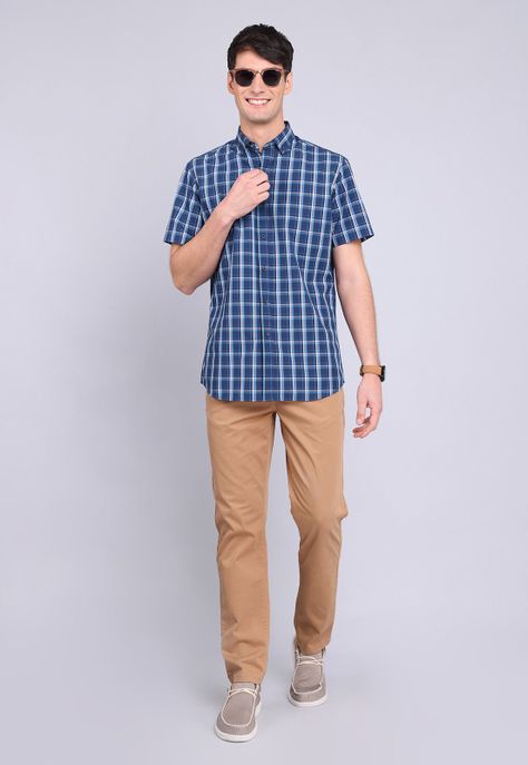 Camisa Cuadros Manga Corta  Guy Laroche GLBVF09NB-3