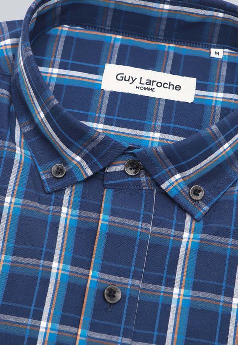 Camisa Cuadros Manga Corta  Guy Laroche GLBVF09NB-4