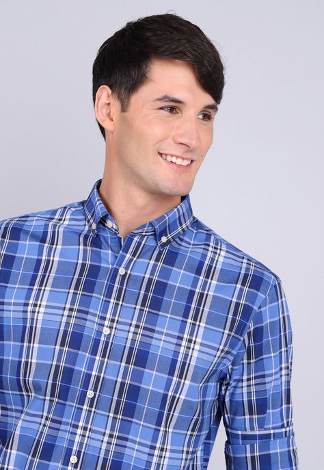 Camisa Cuadros Manga Larga Guy Laroche GLBVF07AZ-1