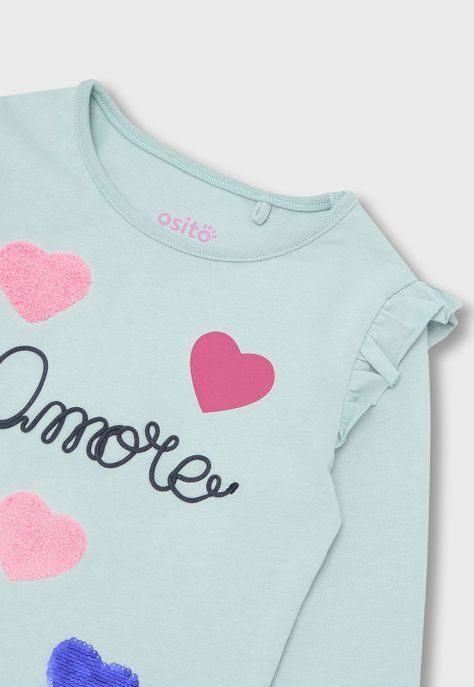 Polera Manga Larga Niña Osito OPOA657AQ-2