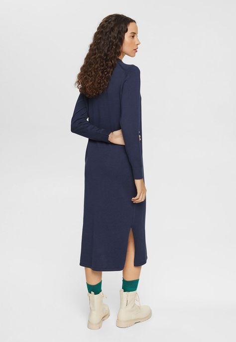 Vestido Con Cuello De Piqué Mujer Esprit-1