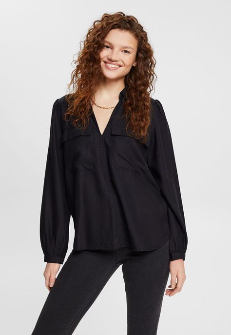 Blusa Con Cuello En V Mujer Esprit-0