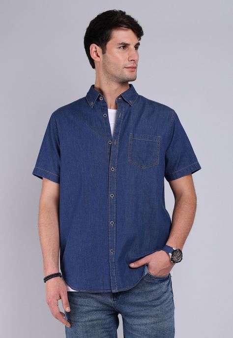 Camisa Denim Manga Corta Soviet BVSHF22NB-0