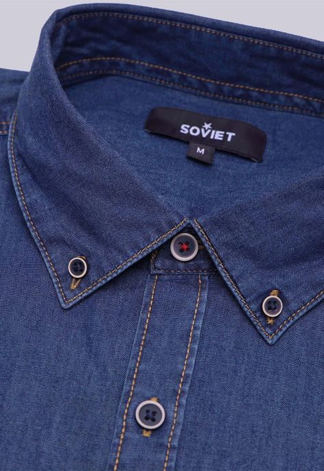 Camisa Denim Manga Corta Soviet BVSHF22NB-5