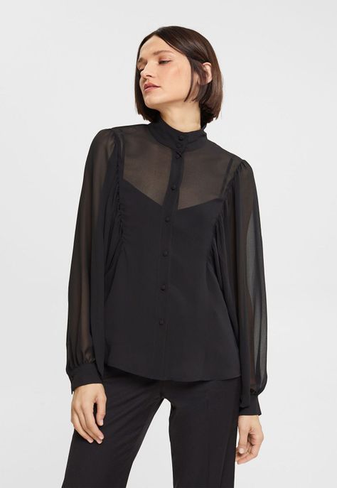 Blusa Amplia De Gasa Mujer Esprit-0