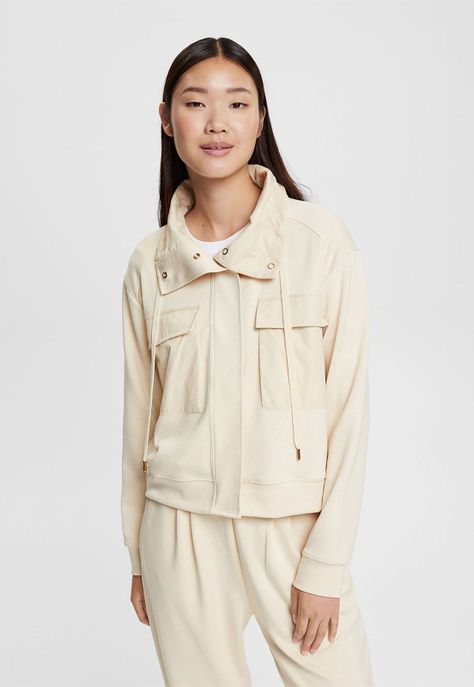 Chaqueta Holgada Con Cuello Mao Mujer Esprit-0