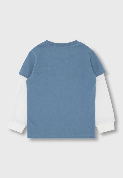 Polera Manga Larga Niño Osito OPOO608AZ-1