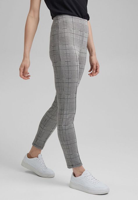 Pantalón Leggings Mujer A Cuadros Esprit-0