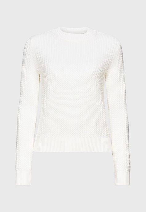Sweater De Punto Con Cuello Redondo Mujer Esprit-3