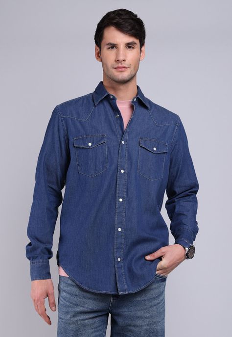 Camisa Denim Manga Larga Soviet BVSHF21NB-0