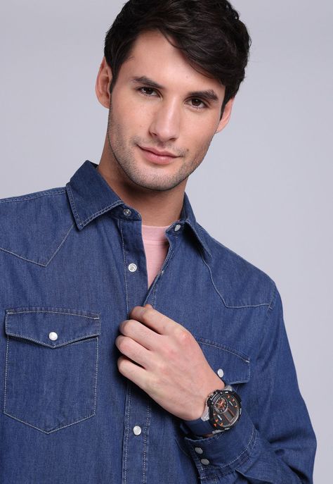 Camisa Denim Manga Larga Soviet BVSHF21NB-2