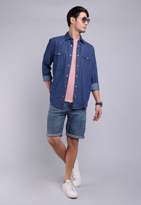 Camisa Denim Manga Larga Soviet BVSHF21NB-3