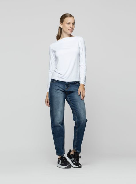Polera Mujer Iris Blanco Lineatre-0