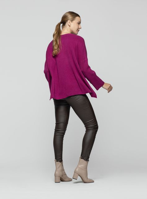 Sweater Mujer Xenia Morado Oscuro Lineatre-1
