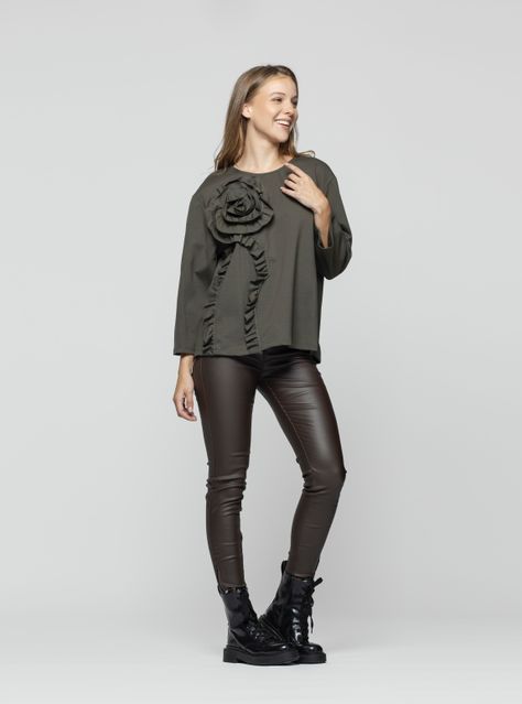 Polera Mujer Myra Verde Lineatre-0