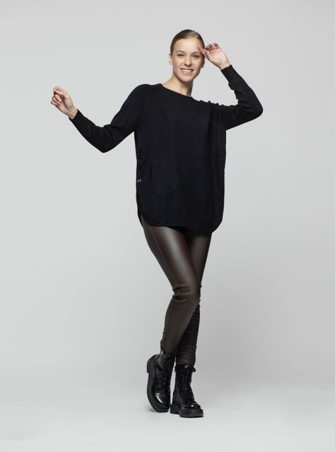Sweater Mujer Tania  Negro Lineatre-1