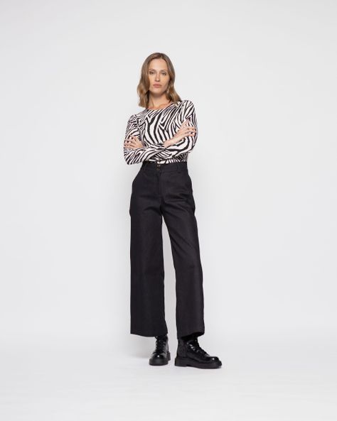 Pantalon Mujer Acacia Negro Ludovica-0