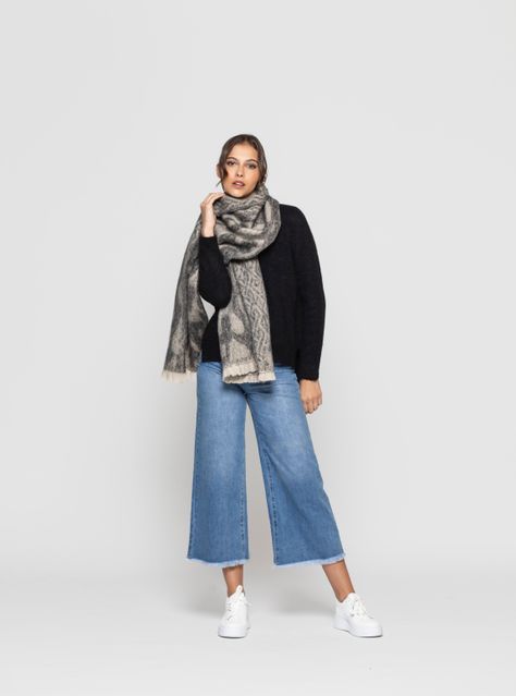 Echarpe Mujer Ilana Gris Lineatre-0