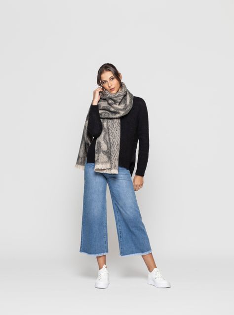 Echarpe Mujer Ilana Gris Lineatre-1