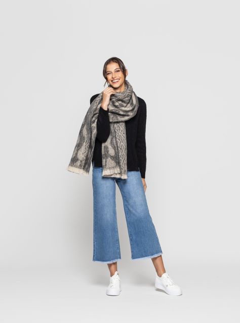Echarpe Mujer Ilana Gris Lineatre-2