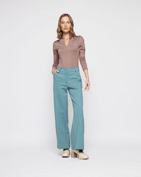 Pantalon Mujer Aleli Verde Menta Ludovica-0