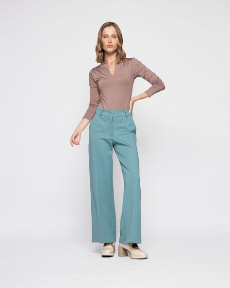 Pantalon Mujer Aleli Verde Menta Ludovica-1