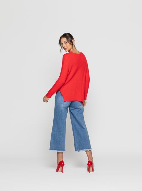 Sweater Mujer Odalys Rojo Lineatre-0