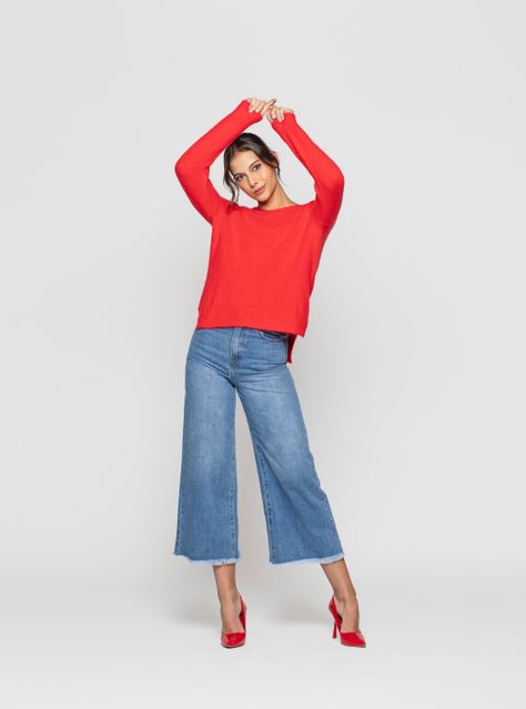 Sweater Mujer Odalys Rojo Lineatre-1