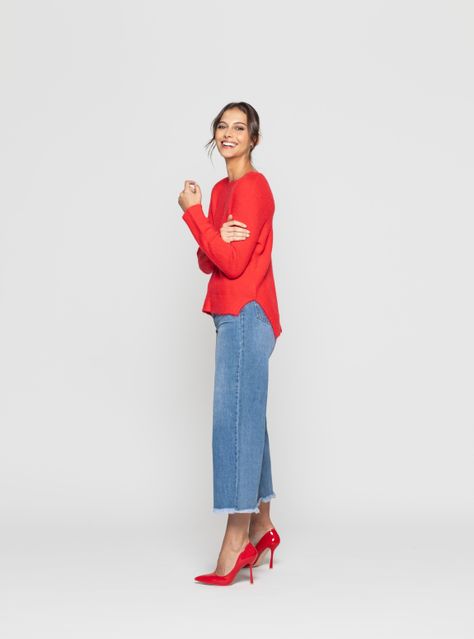 Sweater Mujer Odalys Rojo Lineatre-2