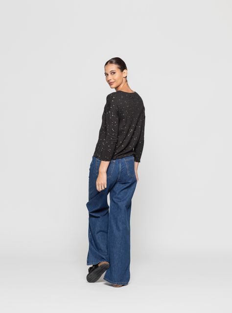 Polera Mujer Naira Negro Lineatre-1
