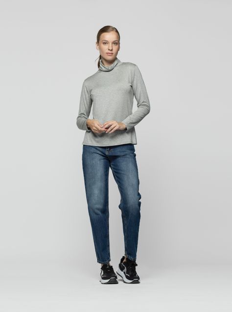 Polera Mujer Soraya Gris Lineatre-0