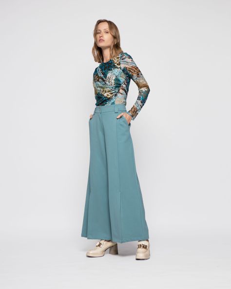 Pantalon Mujer Lobelia Verde Menta Ludovica-1