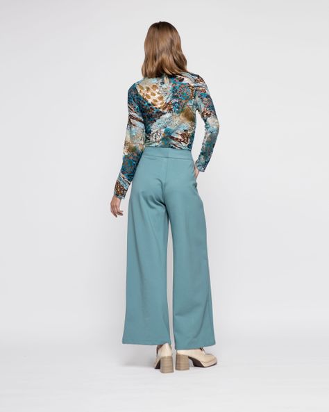 Pantalon Mujer Lobelia Verde Menta Ludovica-2