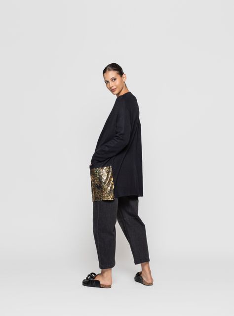 Sweater Mujer Ophira Negro Lineatre-2