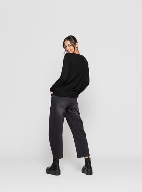 Sweater Mujer Kalina Negro Lineatre-0