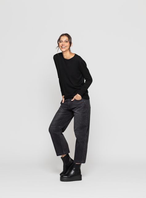 Sweater Mujer Kalina Negro Lineatre-2